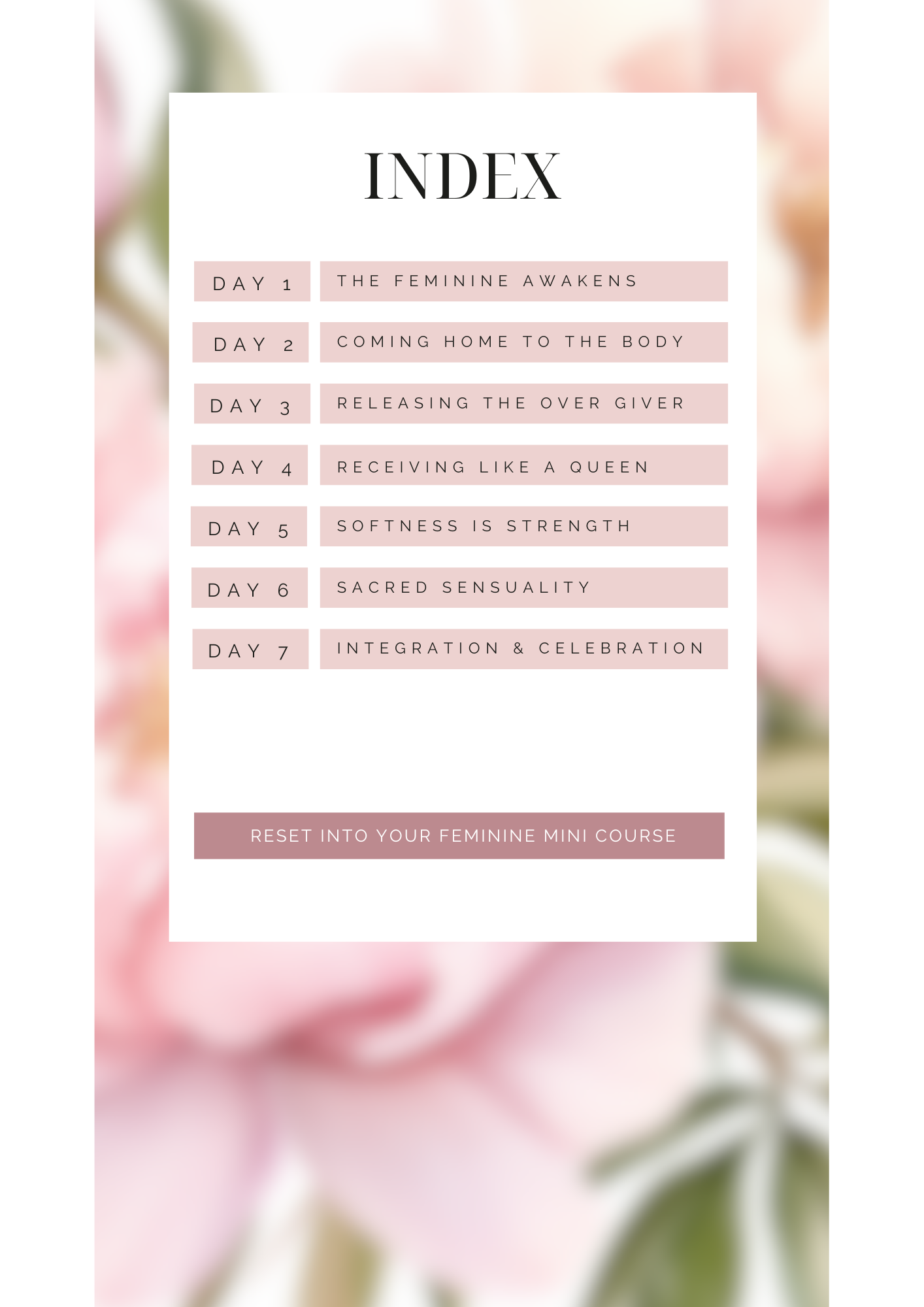 Reset Into Your Feminine Mini Course